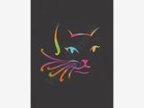 Rainbow Abstract Cat