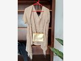 Sequin Cardy Shawl with Clarissa handbag