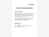 Estate of Michael Gary Hack