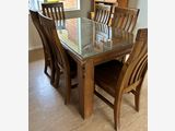 Rustic Pine Dining Table with 6 chairs